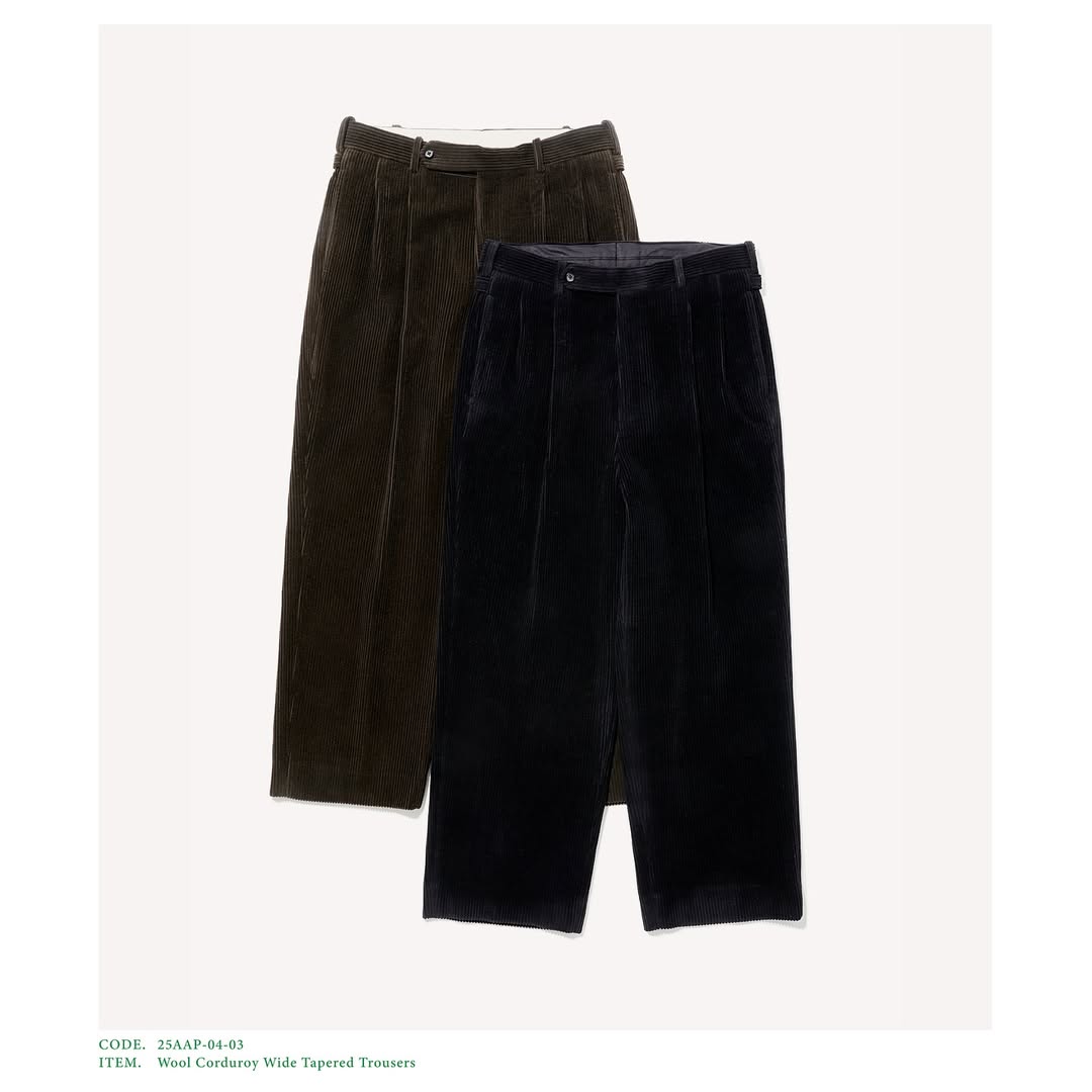 A.PRESSE 25AW Wool Corduroy Wide Tapered Trousers